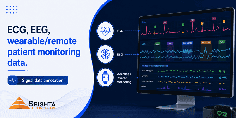 Signal Data Annotation for ECG, EEG & Wearable Health Monitoring